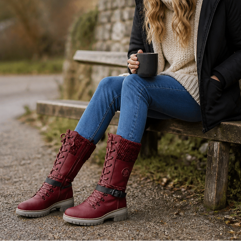 Cozette | Knit-Shaft Winter Boots – Warme und Stylische Chelsea-Stiefel für Damen