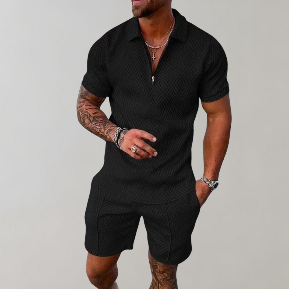 Dylan | Casual Polo Shirt und Shorts Set für Männer