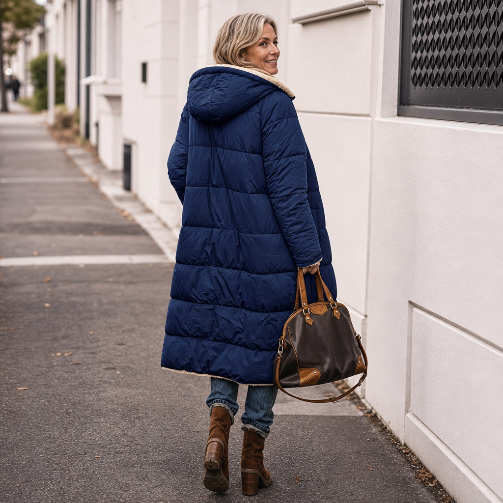 Veluna | Wende Wintermantel – Praktischer Sherpa-Look für Frauen