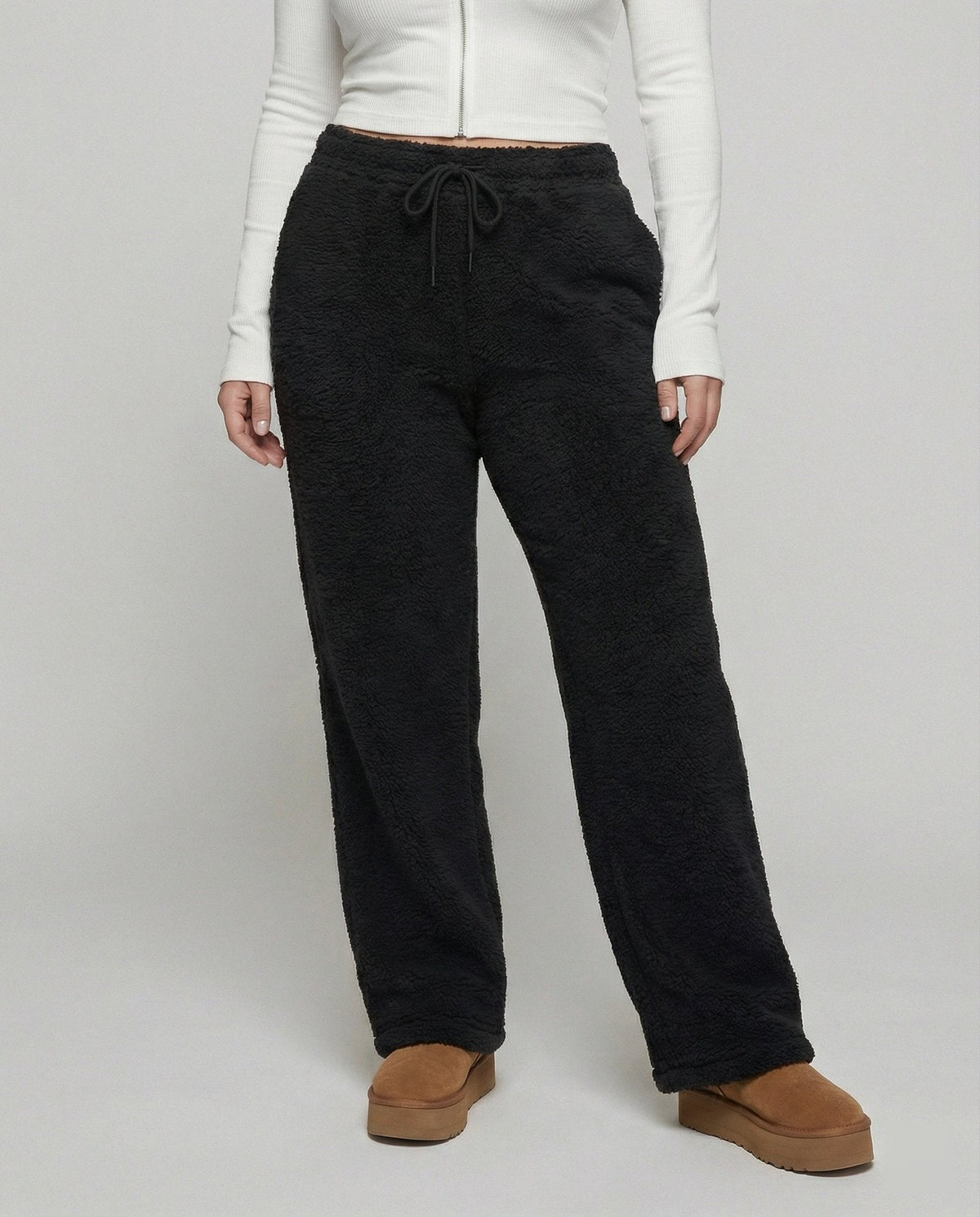 Drune | Fleece Pants – Cozy Wide Leg Style for Women
