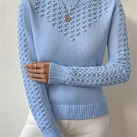 Helena | Leichter und bequem Damen Pointelle Strickpullover