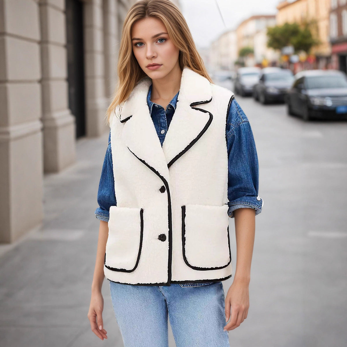 Clara | Elegante und zeitlose Damen Strukturweste