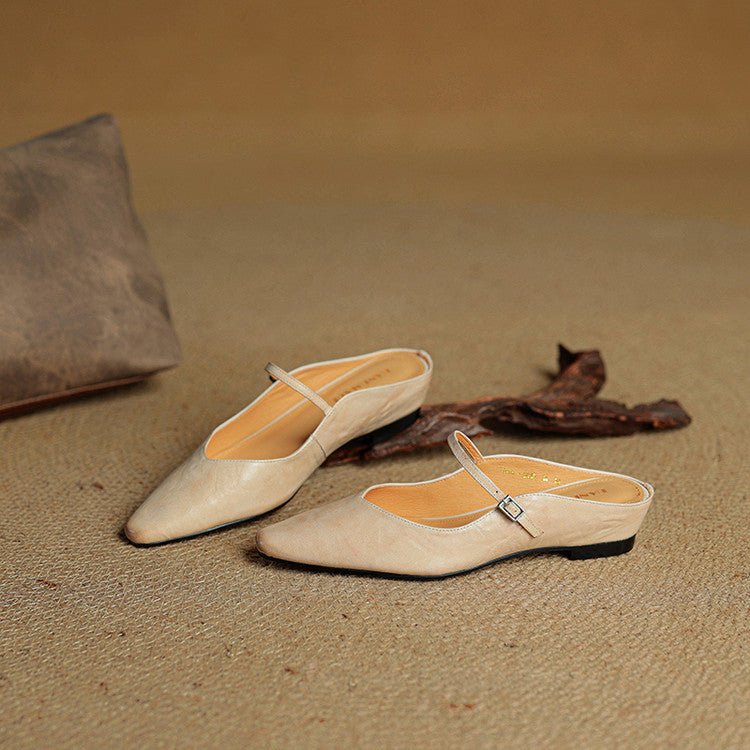 Isabelle | Bequem und elegant Pantoletten mit spitzer Zehe und Riemchen