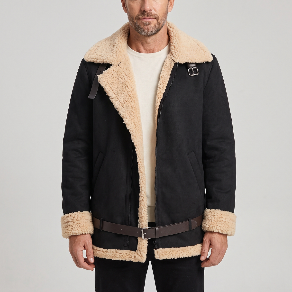 Aero | Shearling Lined Aviator Jacket – Sportlicher Stil für Männer