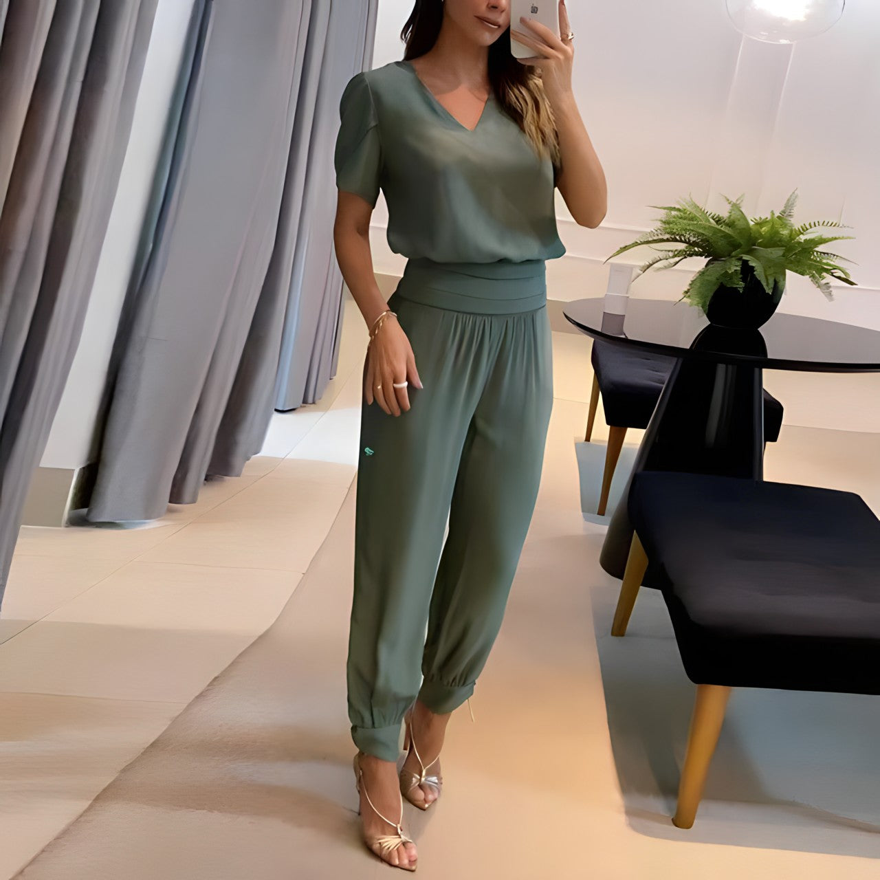Mia | Elegantes und bequemes Blusen und Hosen Zweiteiler Set
