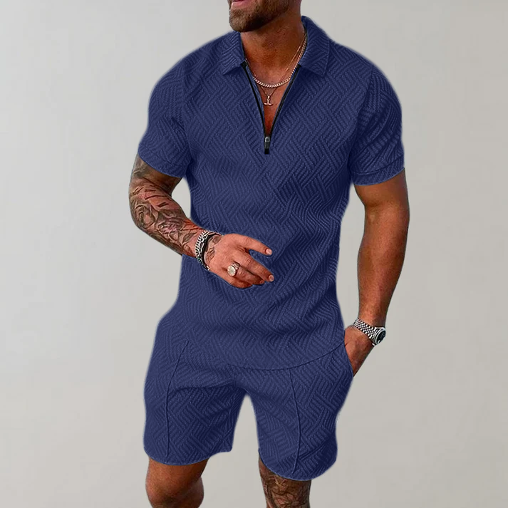 Dylan | Casual Polo Shirt und Shorts Set für Männer