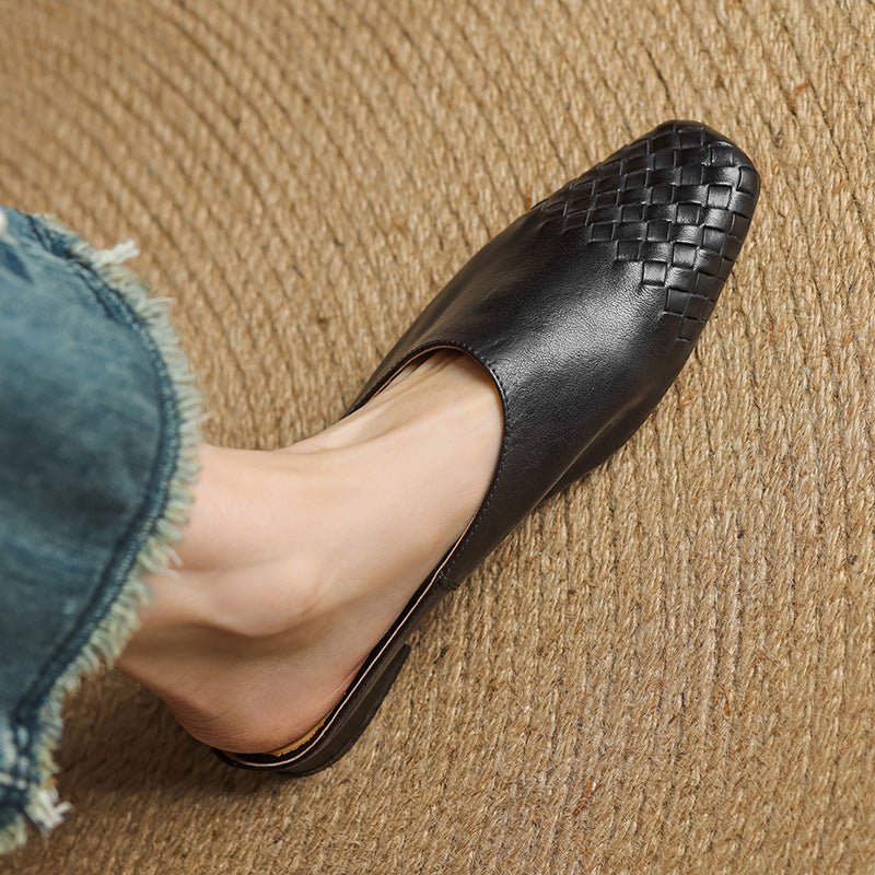 Sienna | Stilvolle und bequeme Slip-On-Pantoletten aus geflochtenem Leder