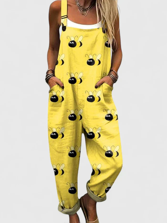 Lilian | Lässiger Overall mit Lustigem Bienenprint