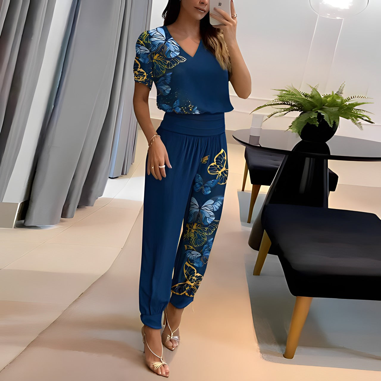Mia | Elegantes und bequemes Blusen und Hosen Zweiteiler Set