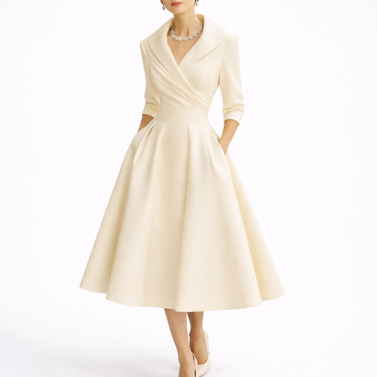 Jessika | Elegantes und bequemes Herbsthochzeits-Midikleid