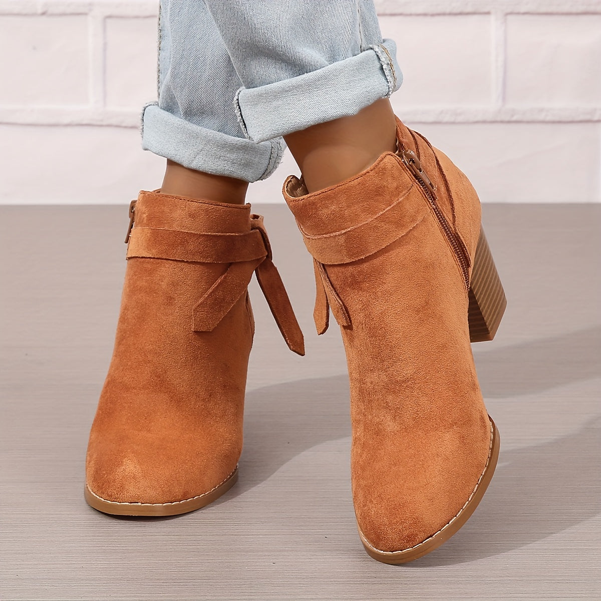 Valerie | Feminine Stiefeletten mit Blockabsatz und Schleifendetail