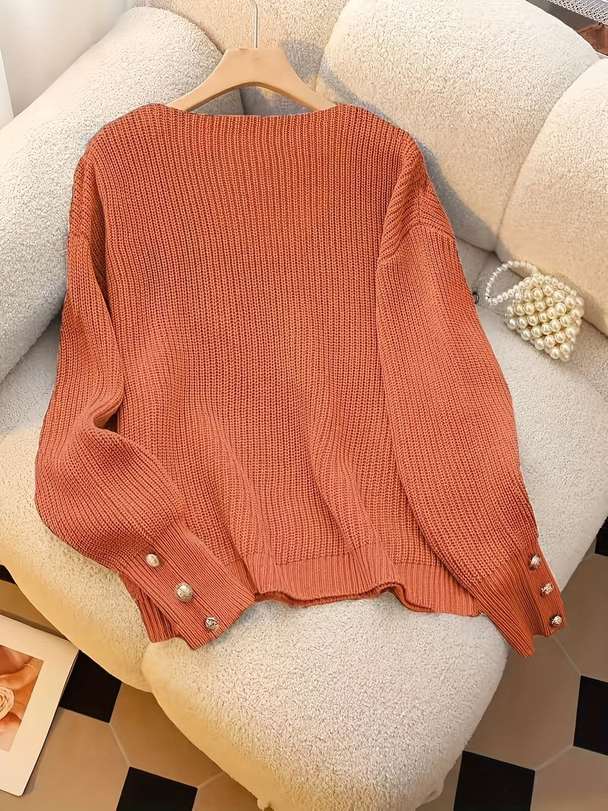 Verity | Ribbed V-Neck Sweater – Elegantes Design für Damen