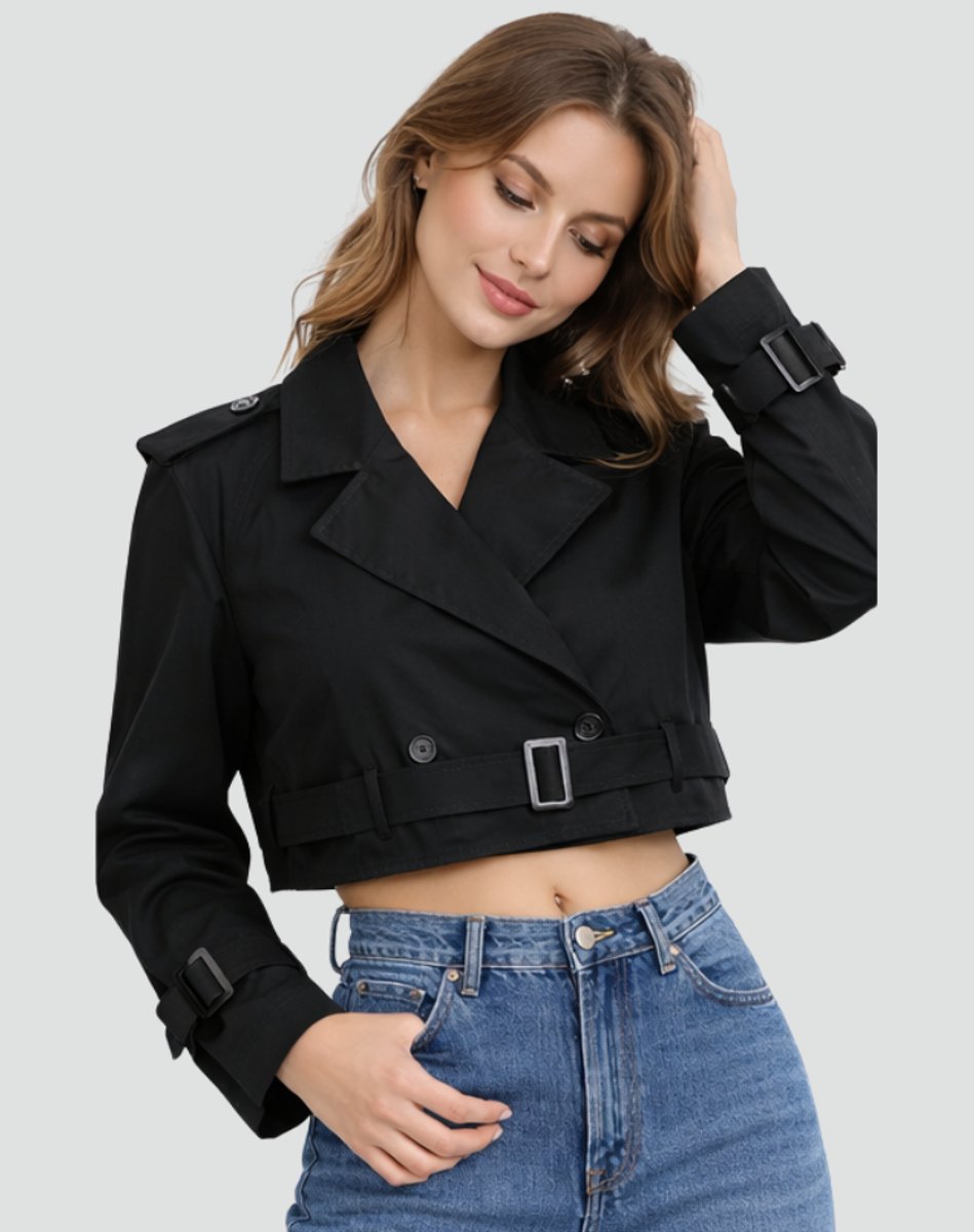 Vanessa | Kurzer und taillierter Damen Trenchcoat