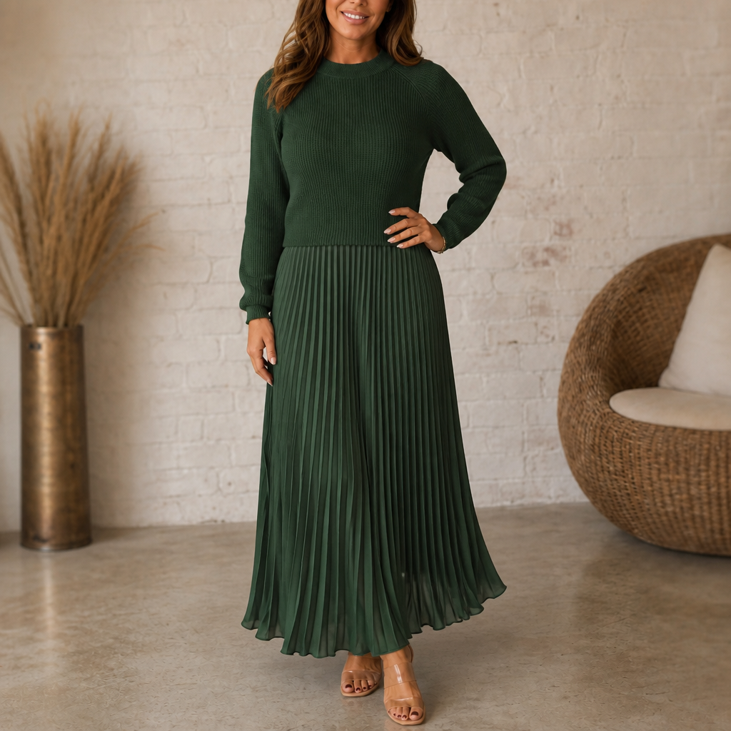 Wearbella | Kleider mit Strick-Oberteil und Plisseerock