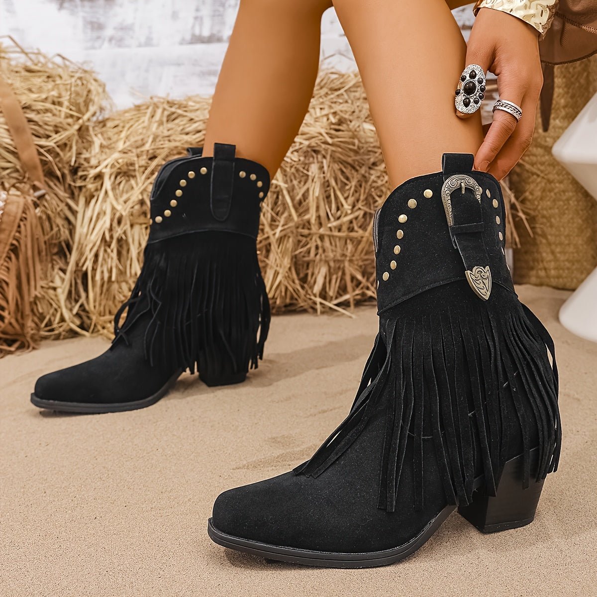 Valentina | Klassischen und stilvolle Fransen Cowboystiefel