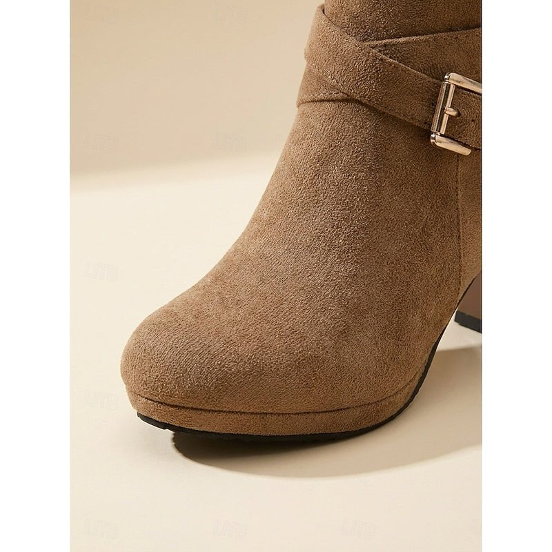 Renata | Block Heel Ankle Boots mit Schnalle