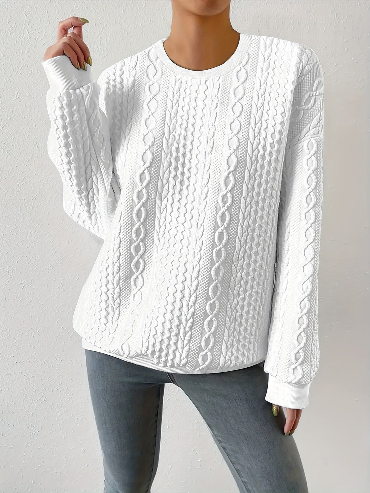 Joyce | Textured Cable-Knit Sweatshirt for Timeless Comfort