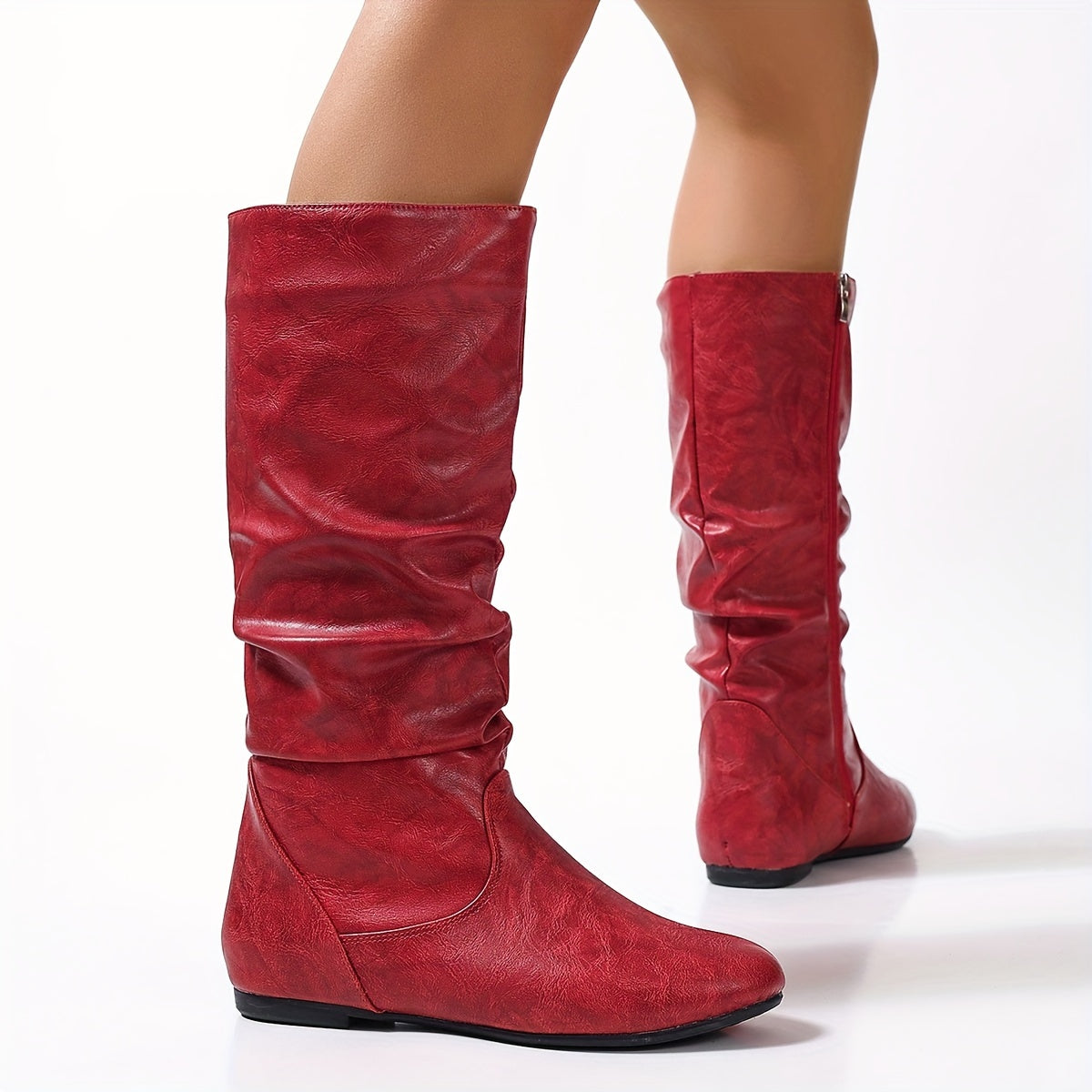 Isabella | Lässige Kniehohe Stiefel mit gerafftem Schaft