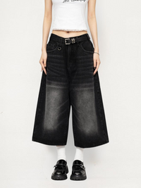 Maya | Trendige und lässige Weite Hose Denim Culotte