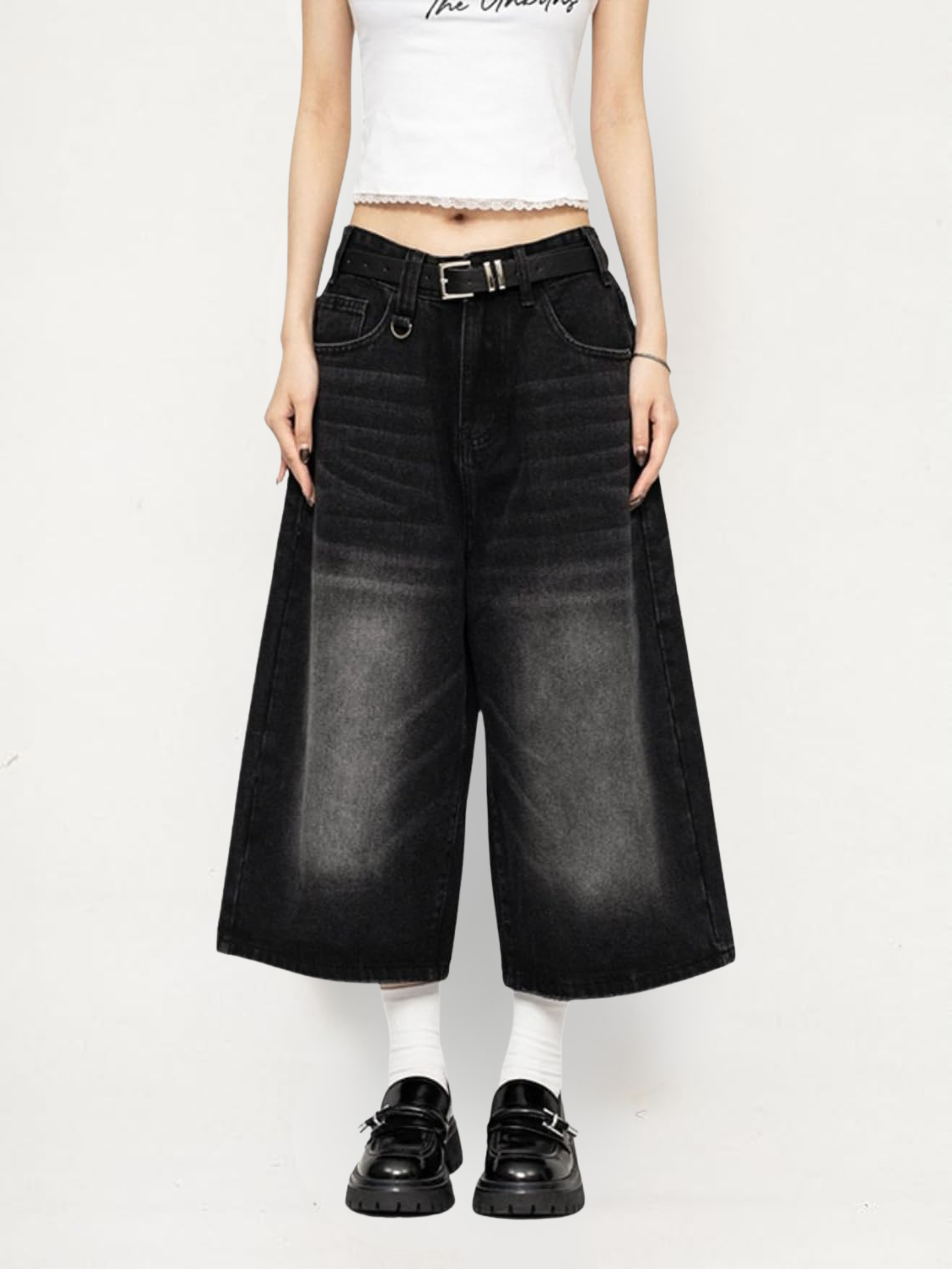 Maya | Trendige und lässige Weite Hose Denim Culotte