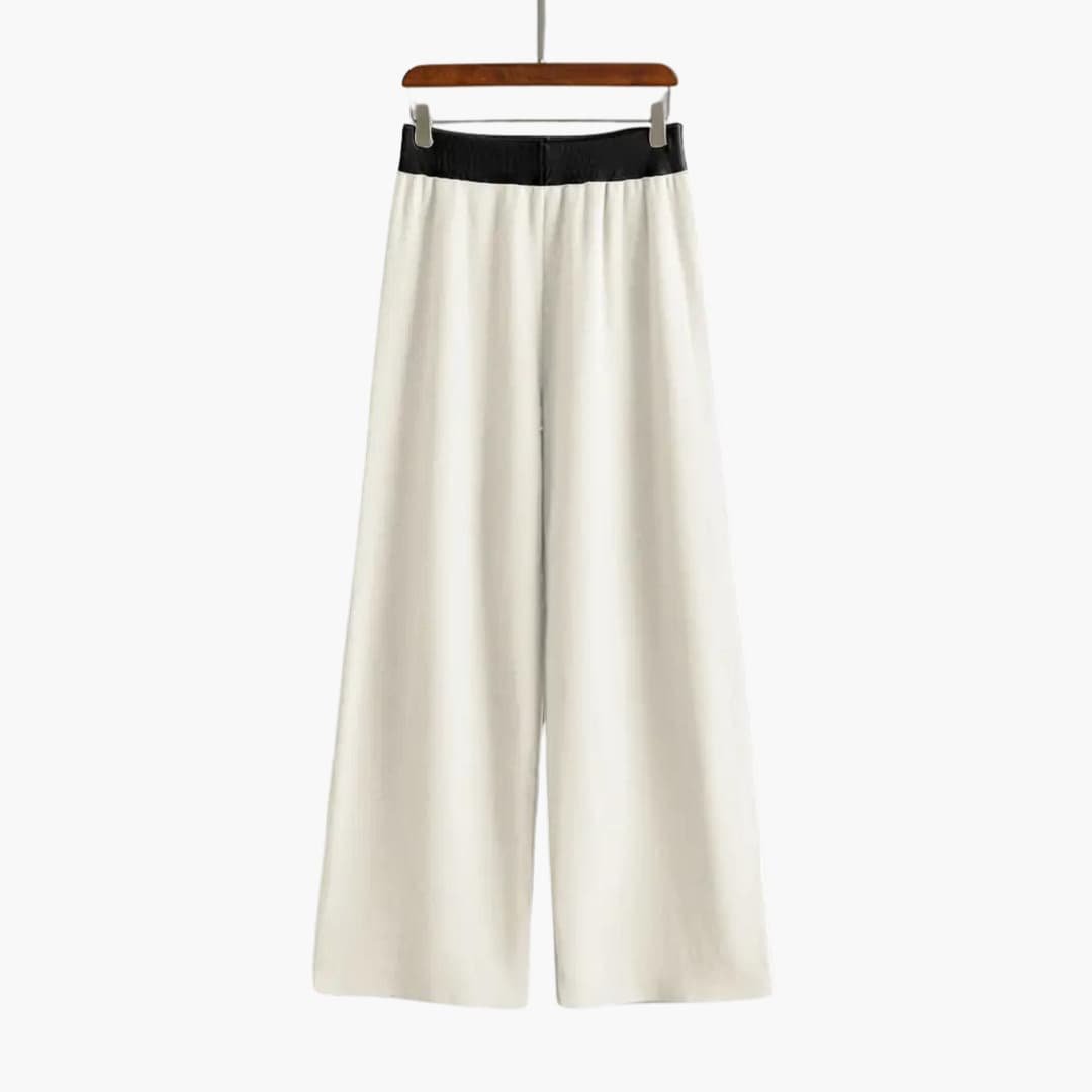 Viora | Sweater Set – V-Neck Design with Wide-Leg Trousers for Women