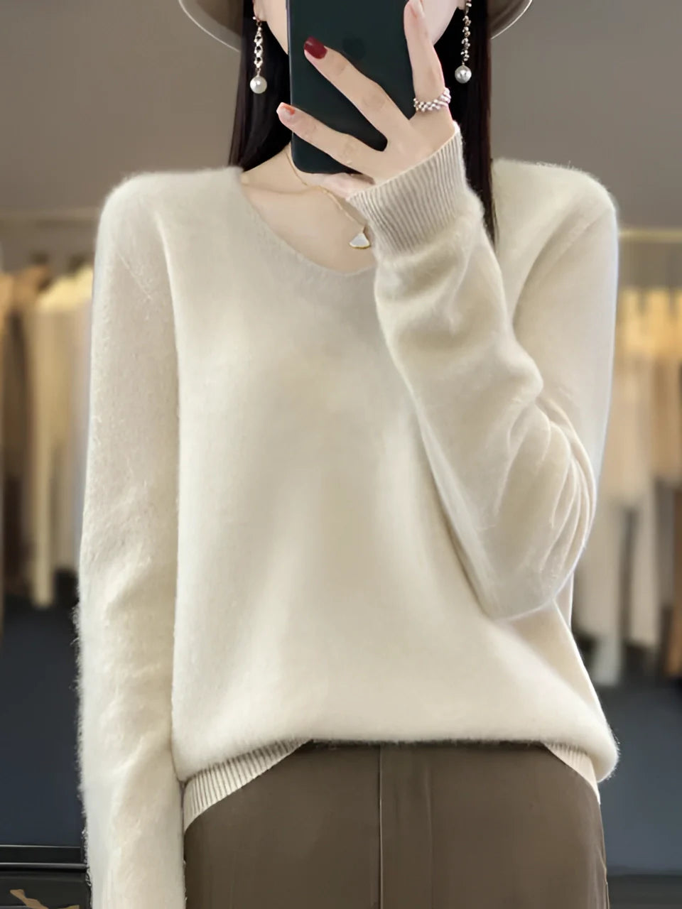 Isabella | Cashmere Sweater – Luxuriöser V-Ausschnitt für Frauen