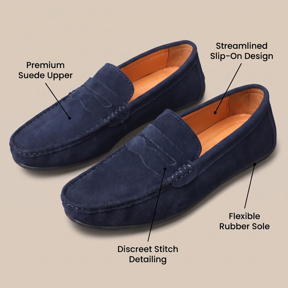 Verona | Suede Loafers – Eleganter Slip-On Stil für Männer