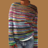 Freya | Farbenfroher und gemütlicher Damen Grobstrickpullover