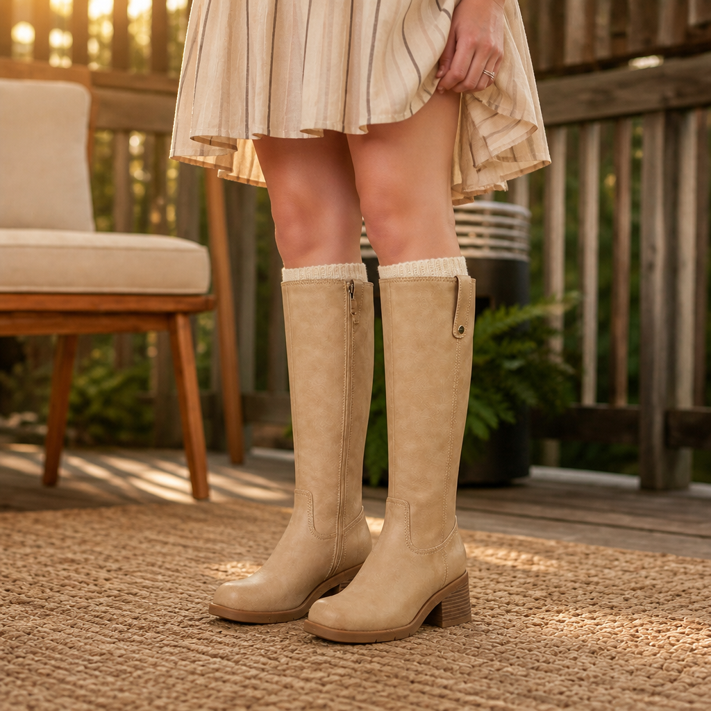 Calvera | Kniehohe Boots – Weitöffnung zum einfachen Hineinschlüpfen