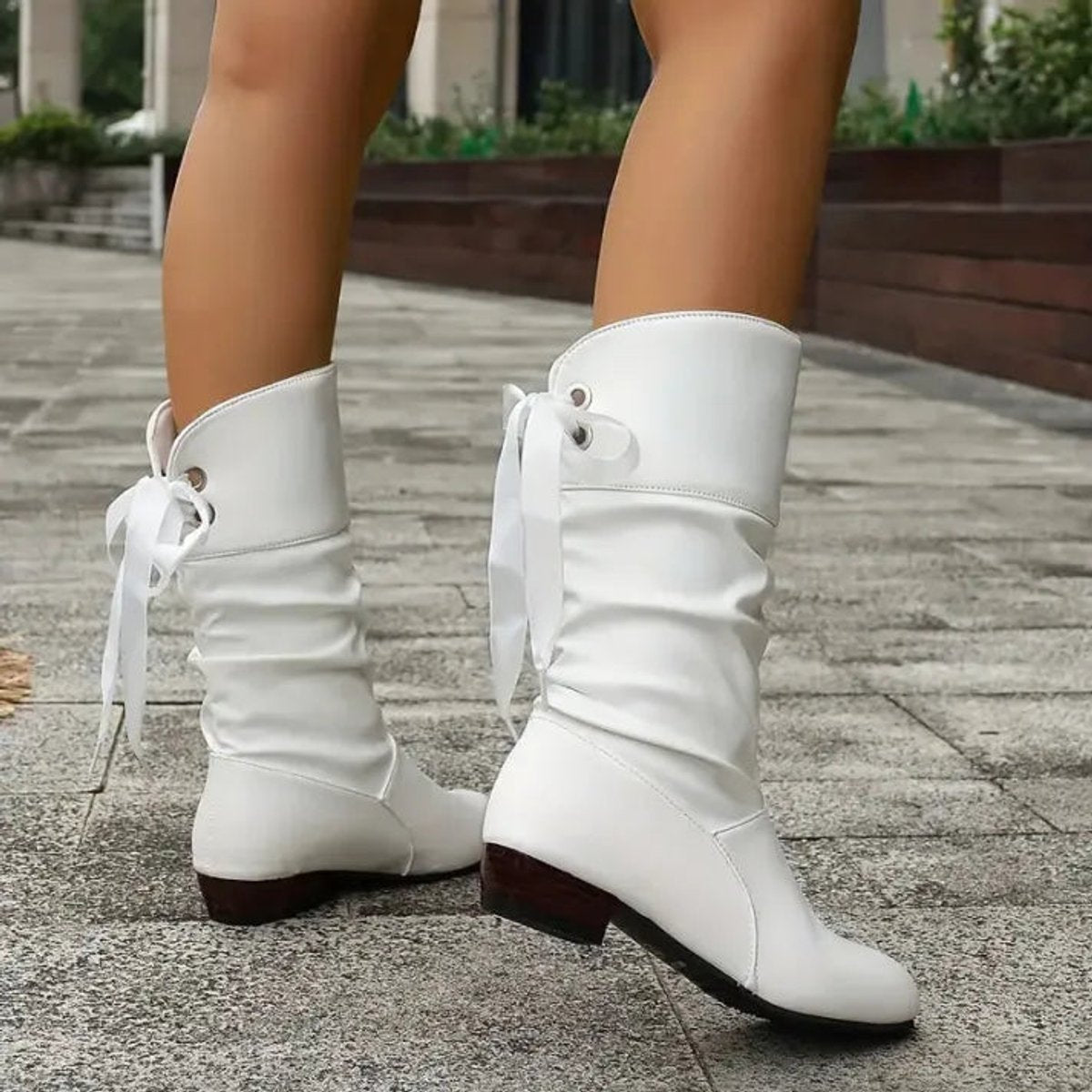 Valentina | Lässige Slouchy Schnürstiefeletten mit Blockabsatz