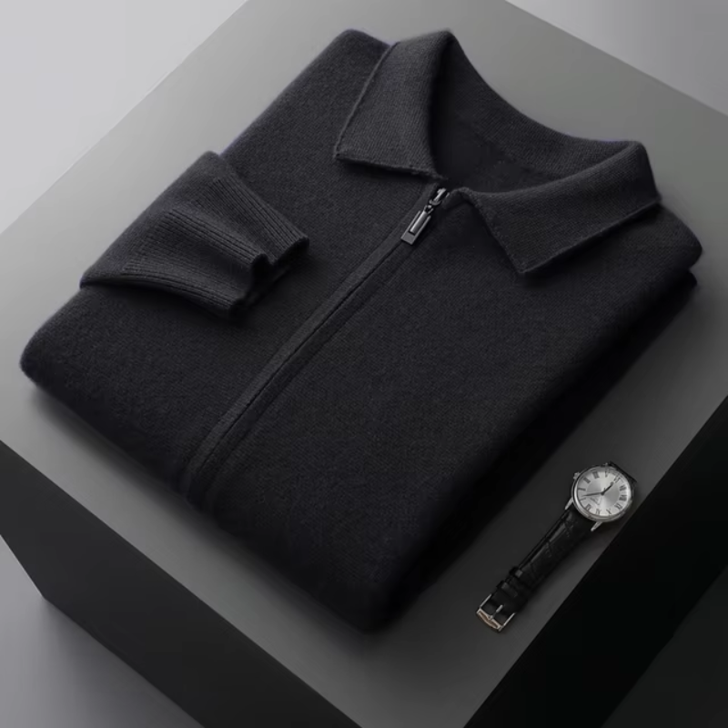 Ethan | Elegante Strickjacke mit Durchgehendem Reißverschluss