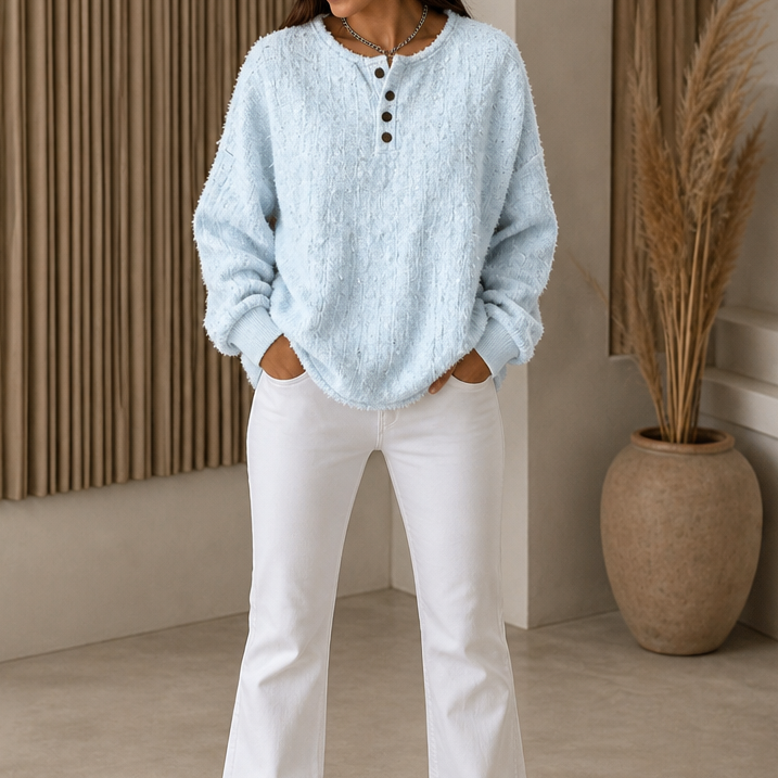 Marlwick | Chunky Knit Henley Sweater voor Dames