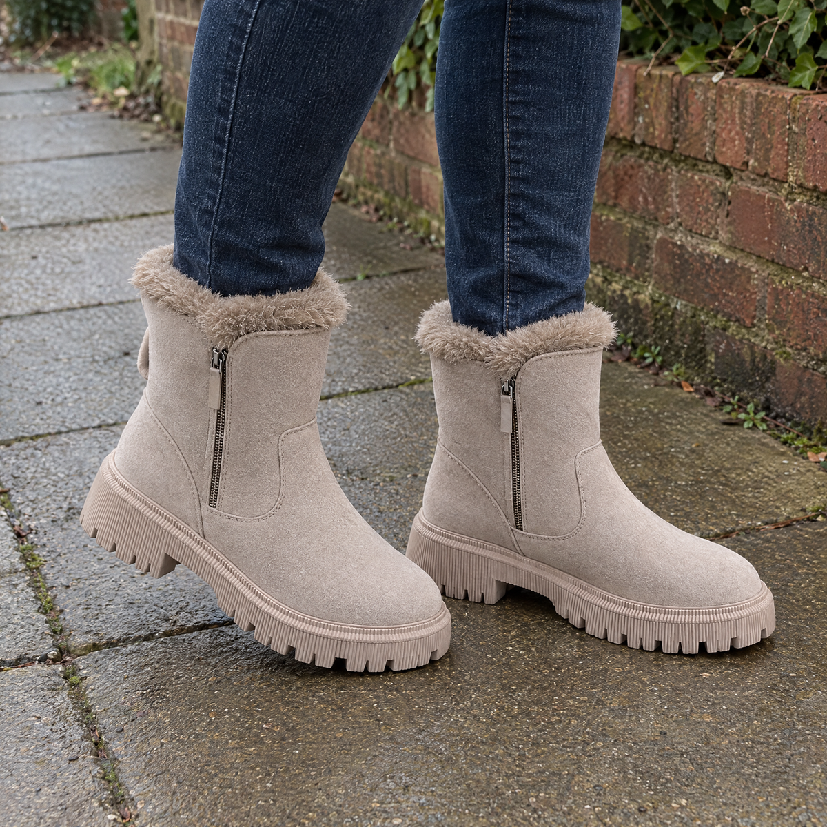 Klara | Winter Ankle Boots – Cleated Sole Style für Damen