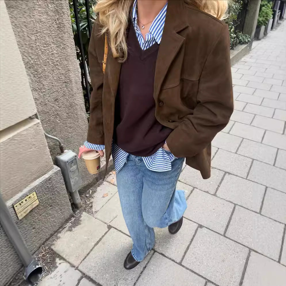Doreen | Luxuriöser und Weiche Textur Wildleder Blazer