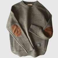 Thomas | Klassischer Herren Strickpullover mit Ellbogen Patches