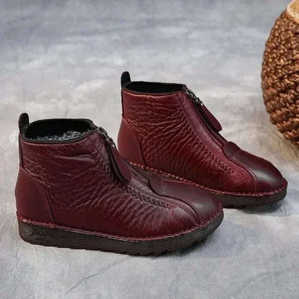 Adelina | Gefütterte Leder-Stiefeletten für warme Wintertage