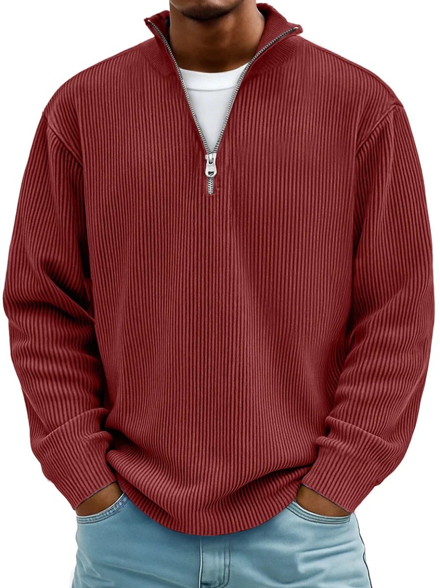 Matthias | Stilvoller Und Bequemer Herren Strickpullover mit Quarter-Zip