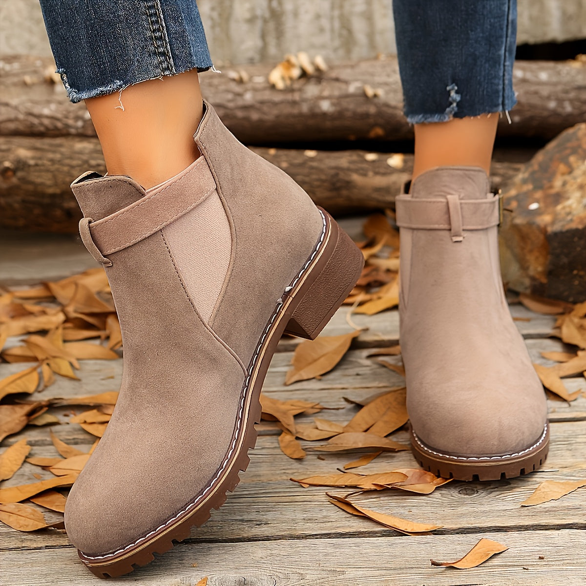Valerie | Weicher Schnallenriemen Chelsea Stiefeletten