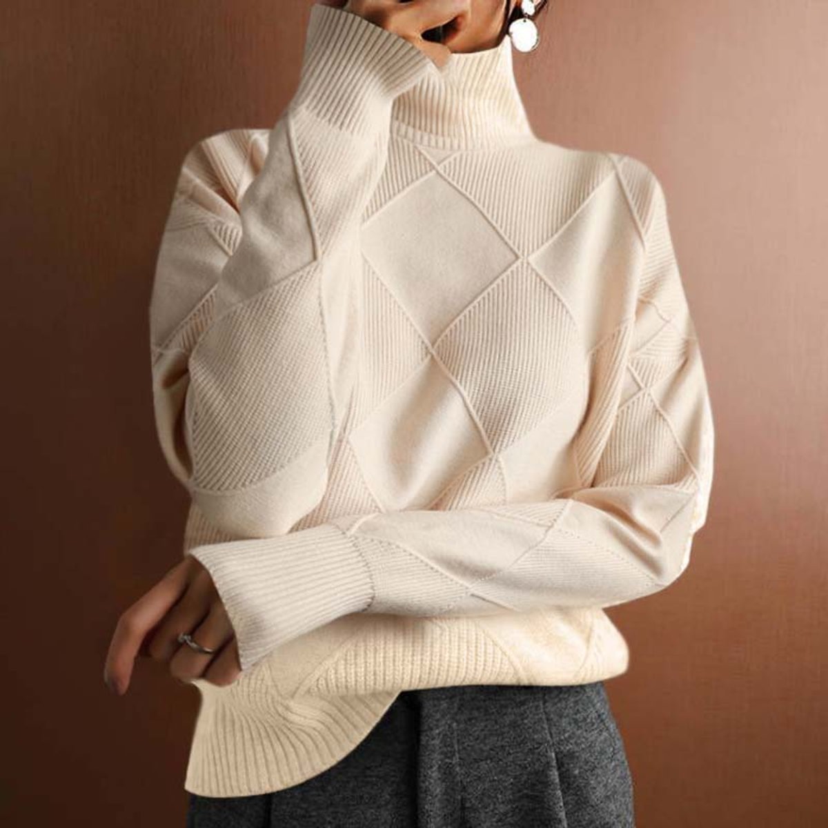 Greta | Turtleneck Sweater – Casual Knit Design for Women