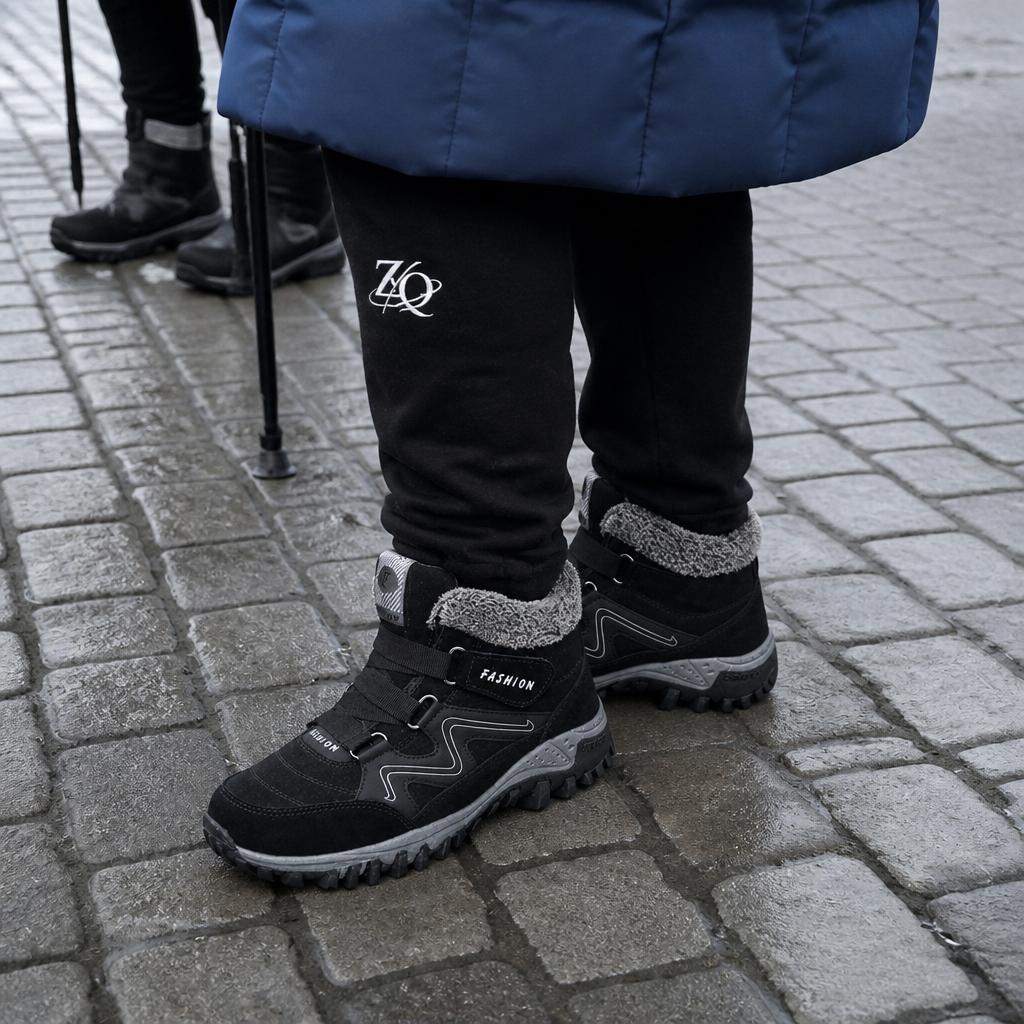 Cozywalk | Fleece-Lined Look Non-Slip Ankle Boots – Warm & Stylish