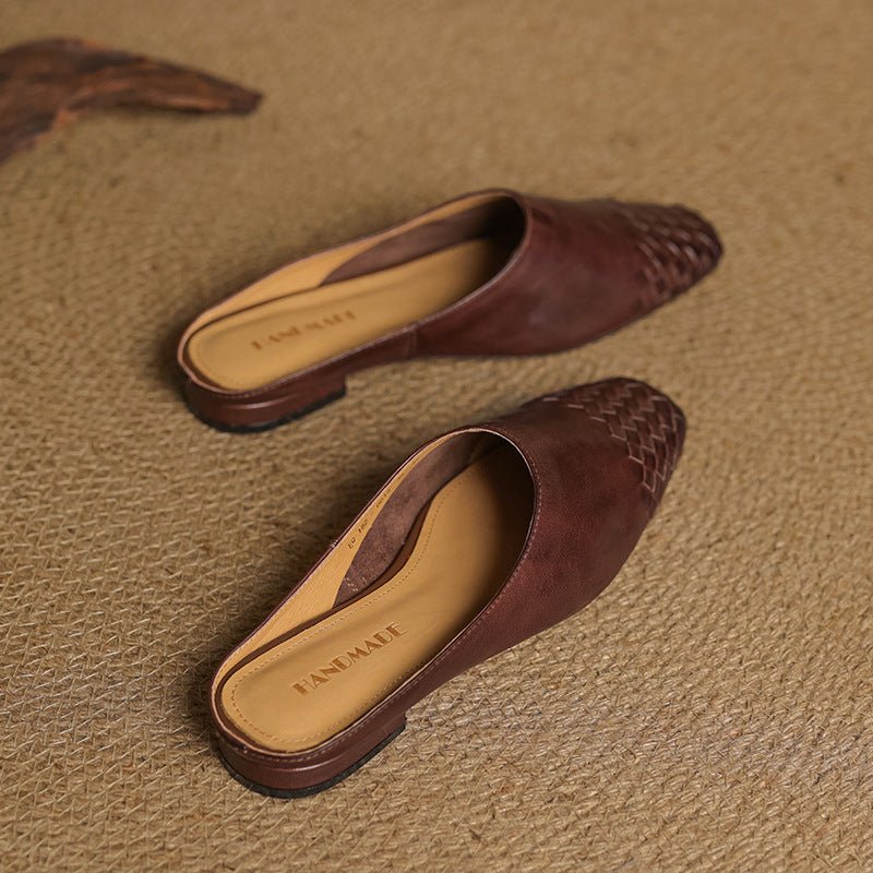 Sienna | Stilvolle und bequeme Slip-On-Pantoletten aus geflochtenem Leder